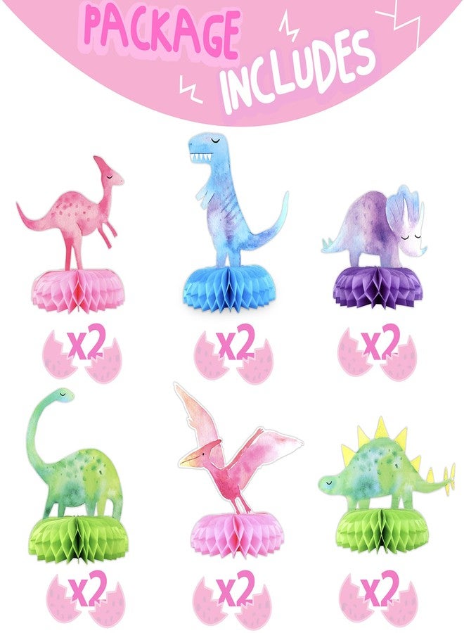 HaPiBiDesign Dinosaur Baby Shower Centerpieces - 12 PCS Dino Party Honeycomb Centerpieces for Decorations - Dino Center Piece Dinosaur Table Topper for Kid - Image 3